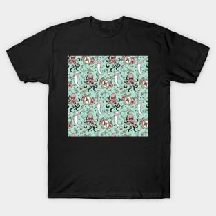 Octopus and Hammerhead Pattern T-Shirt